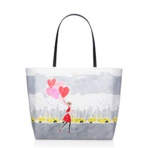 Kate Spade Heart Balloon Secret Admirer Zipper Tote NWT